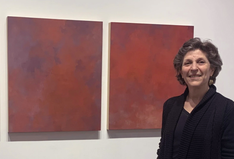 Tamar Zinn at her recent exhibition at Kathryn Markel Fine Art, 2021